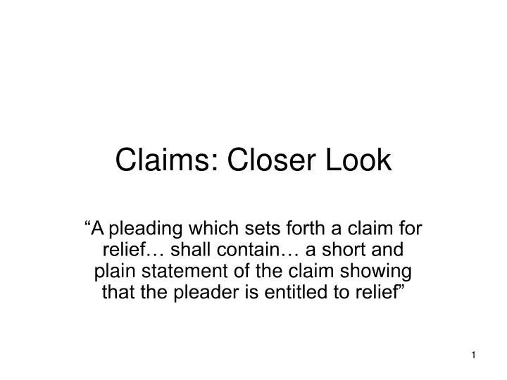 claims closer look