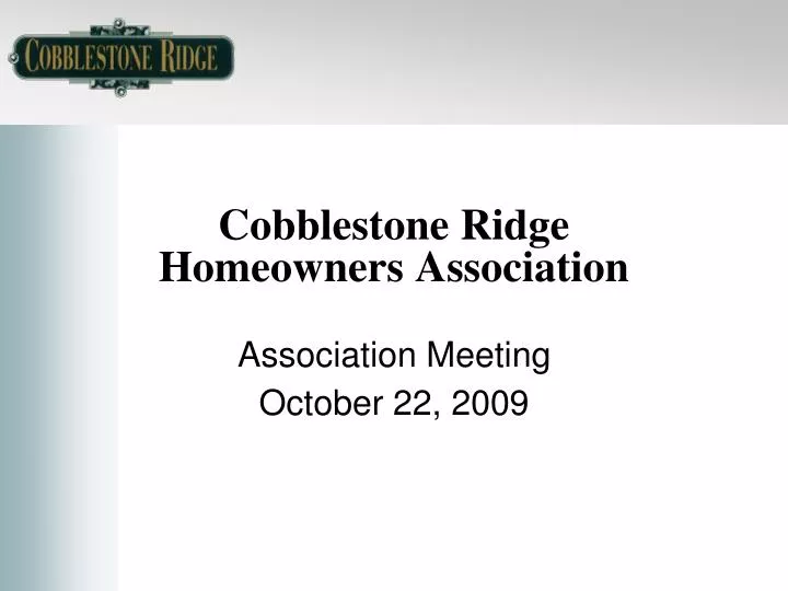 cobblestone ridge homeowners association
