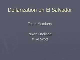 dollarization on el salvador