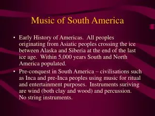 Music of South America