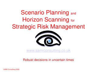 Scenario Planning and Horizon Scanning for Strategic Risk Management