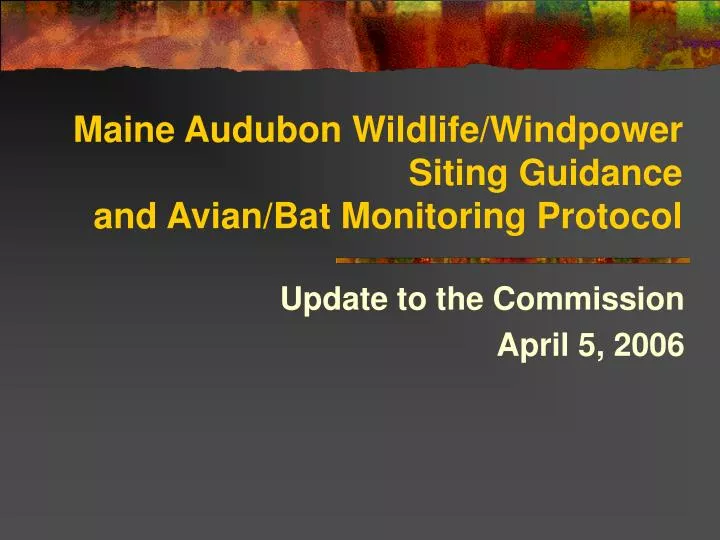 maine audubon wildlife windpower siting guidance and avian bat monitoring protocol