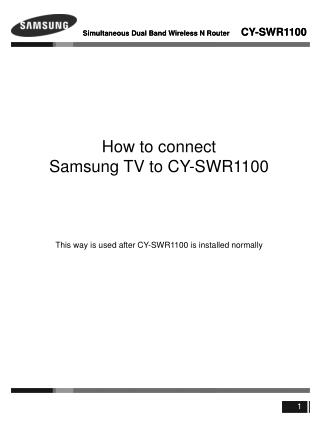 How to connect Samsung TV to CY-SWR1100