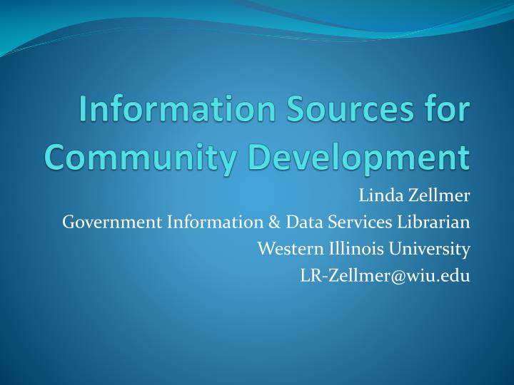 information sources for community development