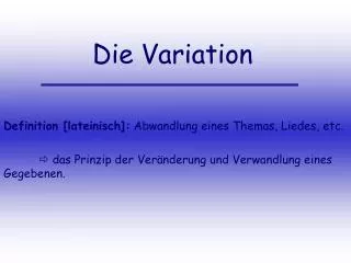die variation