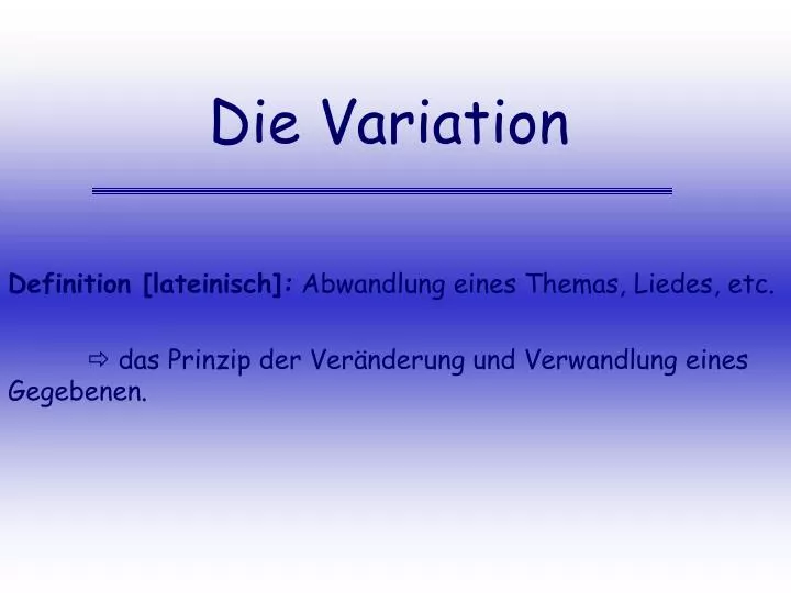 die variation