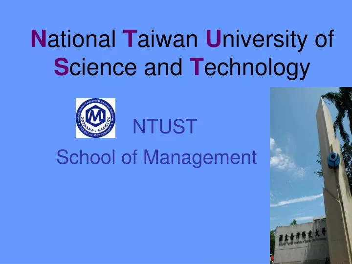 n ational t aiwan u niversity of s cience and t echnology