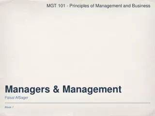 Managers &amp; Management