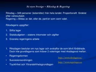 Så styrs Sverige – Riksdag &amp; Regering