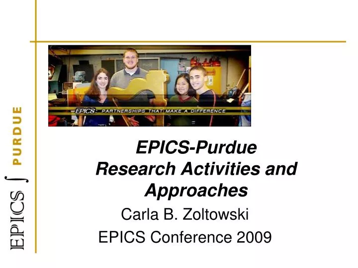 epics purdue research activities and approaches