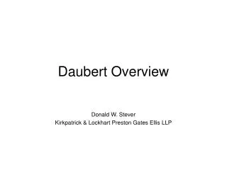 Daubert Overview