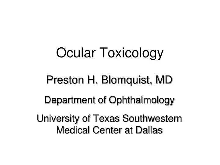 ocular toxicology