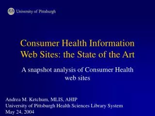 Consumer Health Information Web Sites: the State of the Art