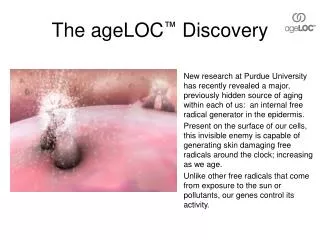 The ageLOC ™ Discovery