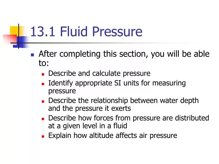 13 1 fluid pressure