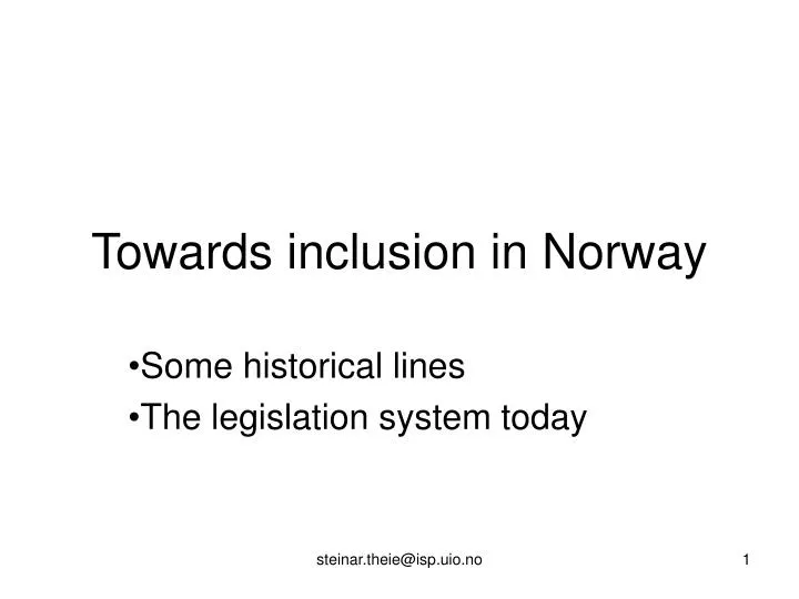 towards inclusion in norway