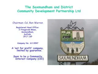 The Saxmundham and District Community Development Partnership Ltd