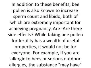 Bee Pollen fertility - the safe, effective way to restore fu