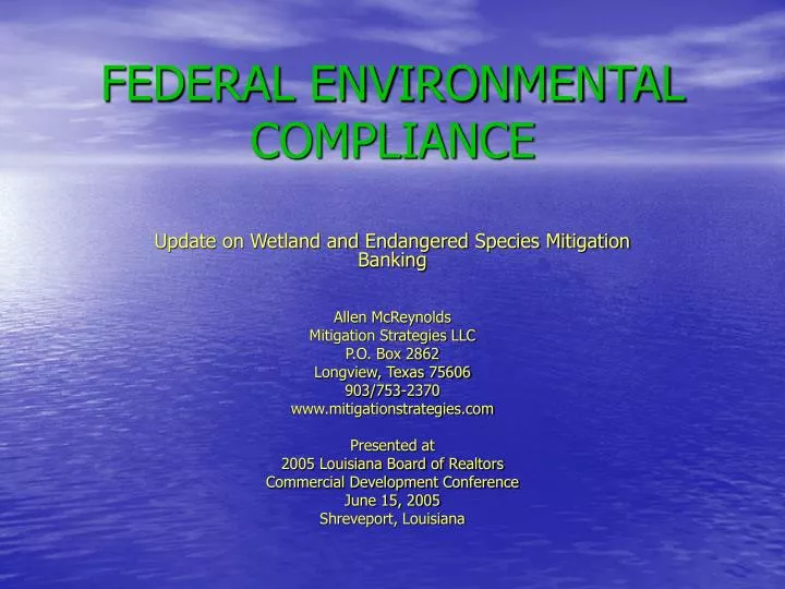 federal environmental compliance