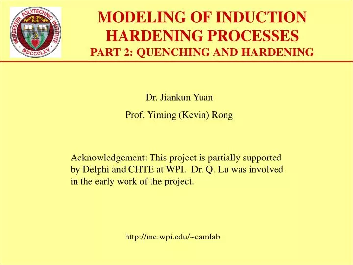 modeling of induction hardening processes part 2 quenching and hardening