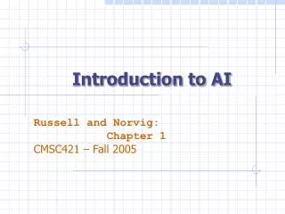 Introduction to AI