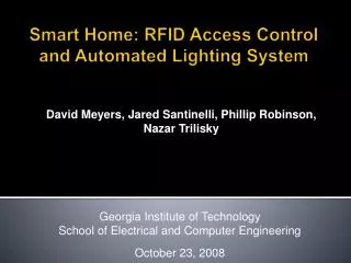 Smart Home: RFID Access Control and Automated Lighting System
