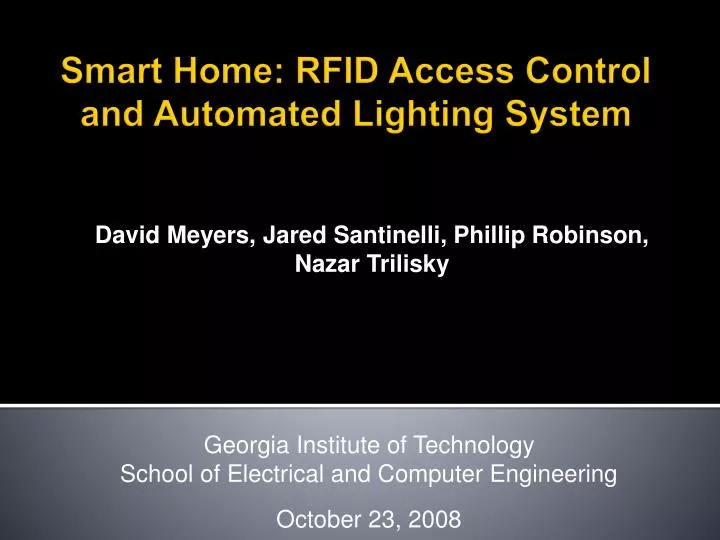 smart home rfid access control and automated lighting system