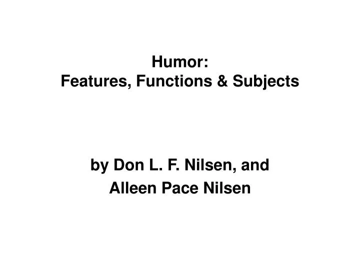 humor features functions subjects