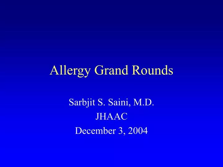 allergy grand rounds