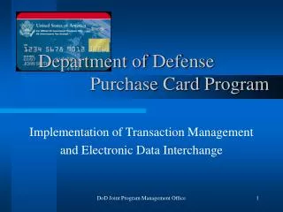 Department of Defense Purchase Card Program