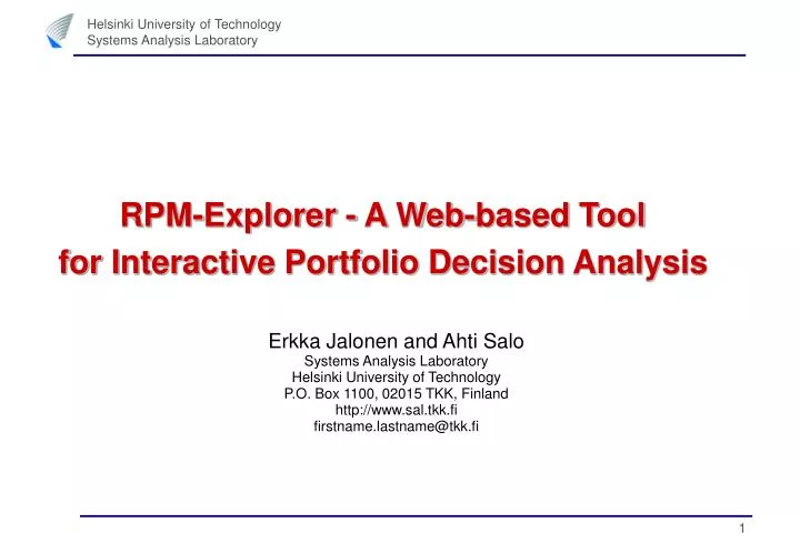 rpm explorer a web based tool for interactive portfolio decision analysis