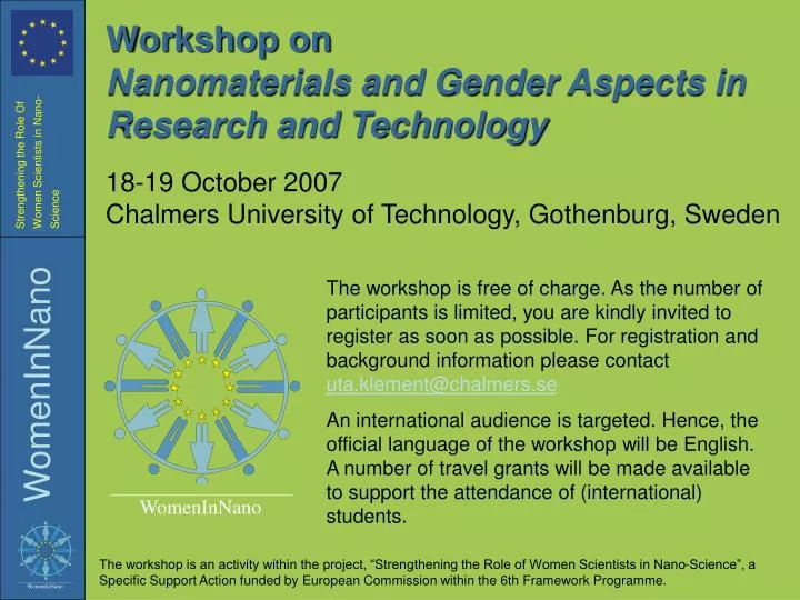 workshop on nanomaterials and gender aspects in research and technology