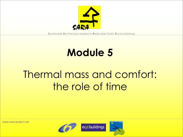 module 5 thermal mass and comfort the role of time