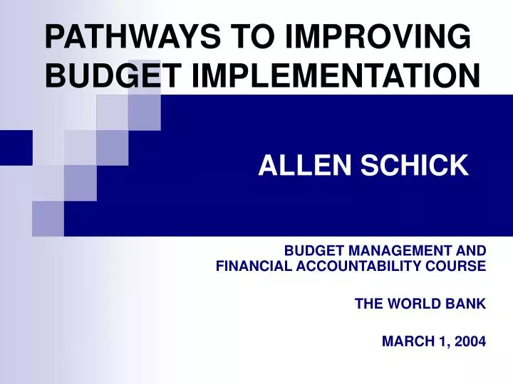 pathways to improving budget implementation
