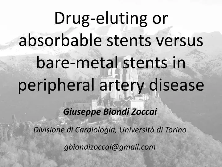 drug eluting or absorbable stents versus bare metal stents in peripheral artery disease
