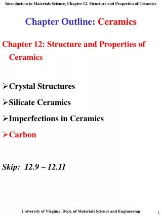 Chapter Outline: Ceramics