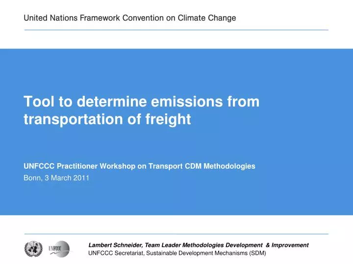tool to determine emissions from transportation of freight