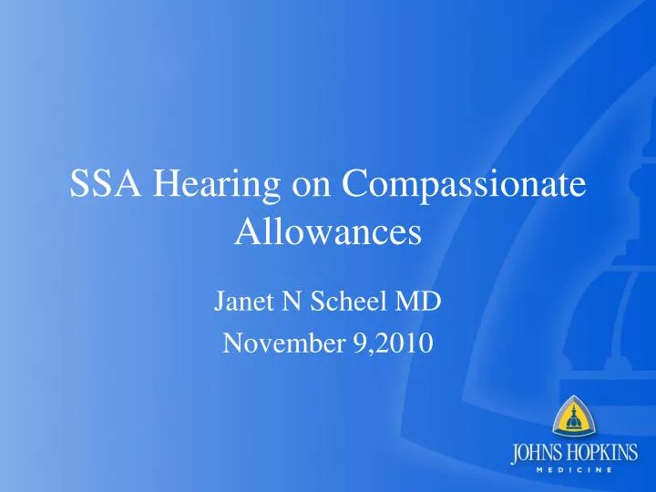 ssa hearing on compassionate allowances