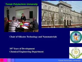 Chair of Silicates Technology and Nanomaterials 107 Years of Development Chemical Engineering Department