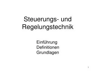 Steuerungs- und Regelungstechnik