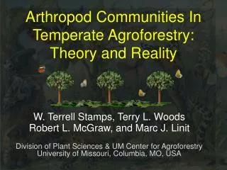 Arthropod Communities In Temperate Agroforestry: Theory and Reality