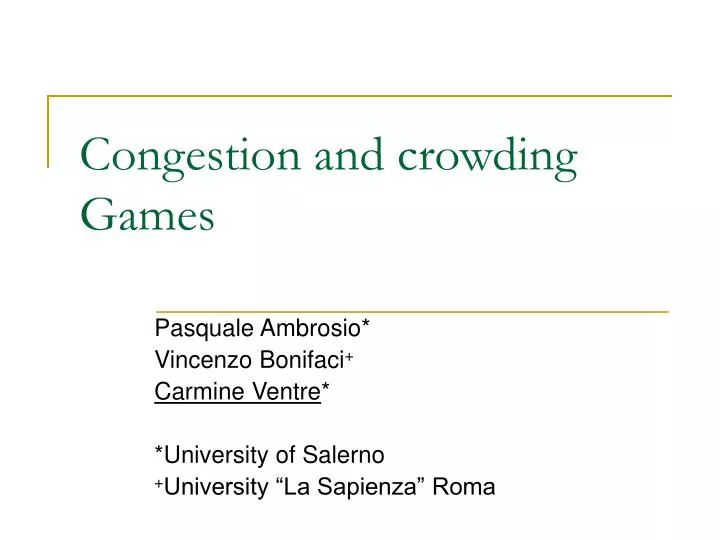 congestion and crowding games