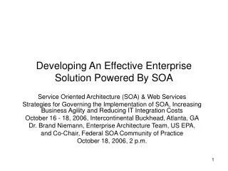 Developing An Effective Enterprise Solution Powered By SOA