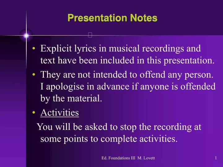 presentation notes