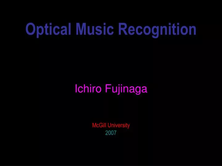 optical music recognition
