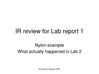 IR review for Lab report 1