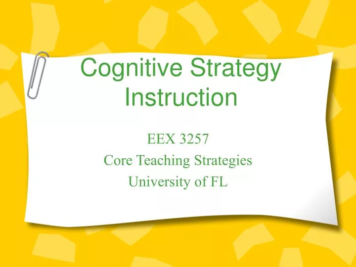 cognitive strategy instruction