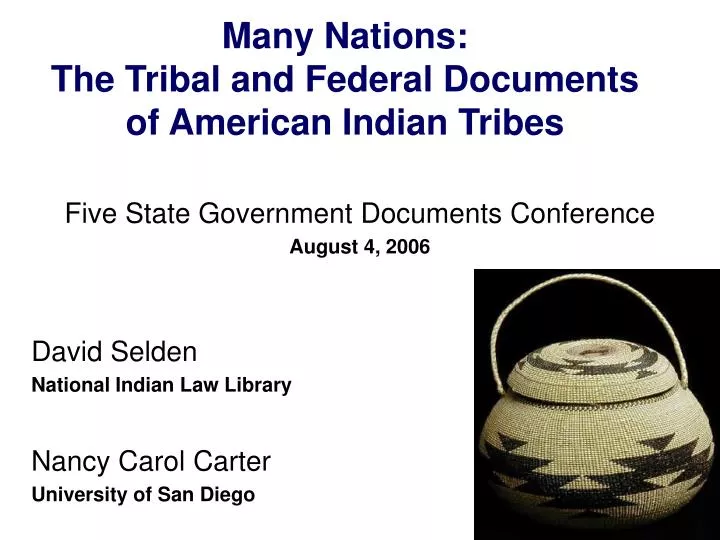 many nations the tribal and federal documents of american indian tribes