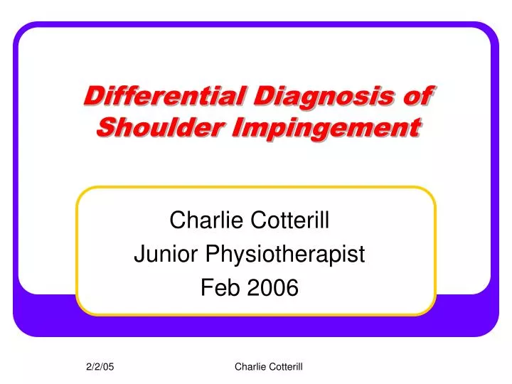 differential diagnosis of shoulder impingement