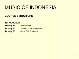 MUSIC OF INDONESIA